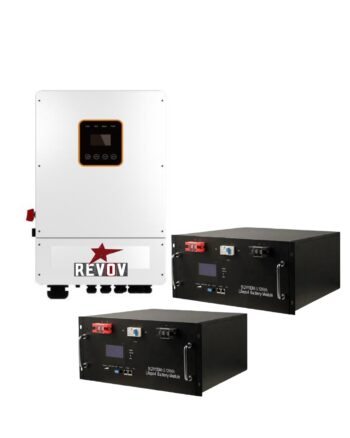 Revov 8kw Hybrid Solar Inverter with 2 X 48v 100Ah Lithium Batteries