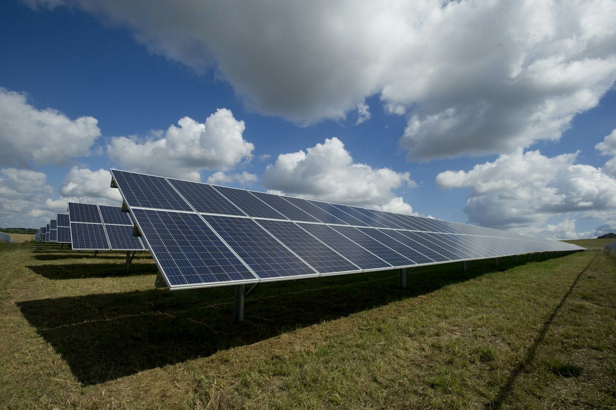 Solar panels in sunlight